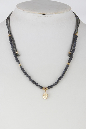 Beaded Necklaced With Tree Pendant 6GAE7